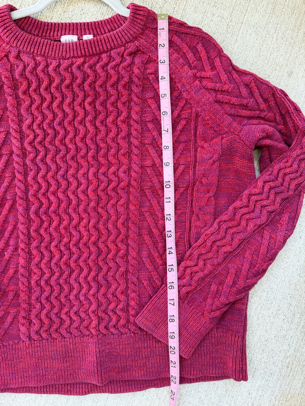 GAP Crimson Cable Knit Crewneck Sweater